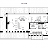 Эскизный проект индивидуального жилого дома «Локомотив». План 1-го этажа. Архитектор: Сергей Косинов
