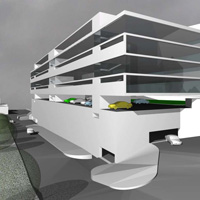Проект здания многоуровневой автостоянки с административно-бытовыми помещениями